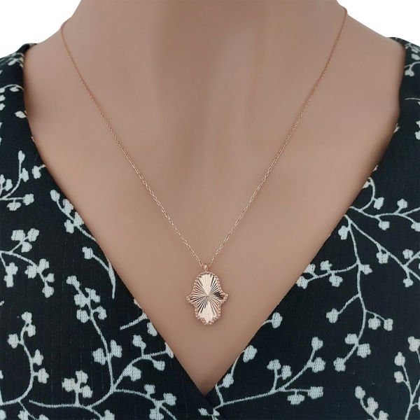 Gümüş Lazer Kalemli El Kolye