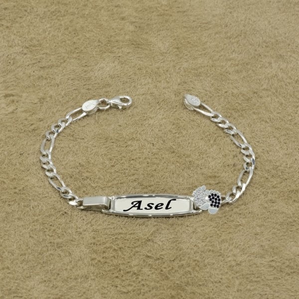 Gümüş Plaka Patikli Bebek Künye