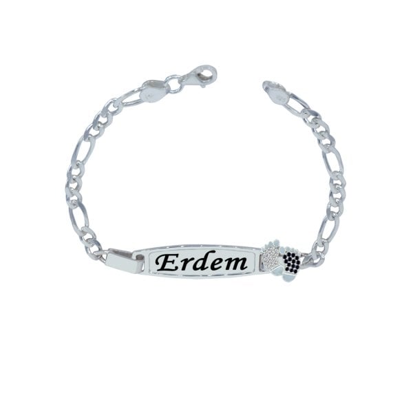 Gümüş Plaka Patikli Bebek Künye