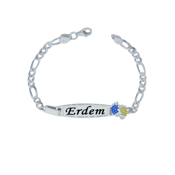 Gümüş Plaka Patikli Çocuk Künyesi