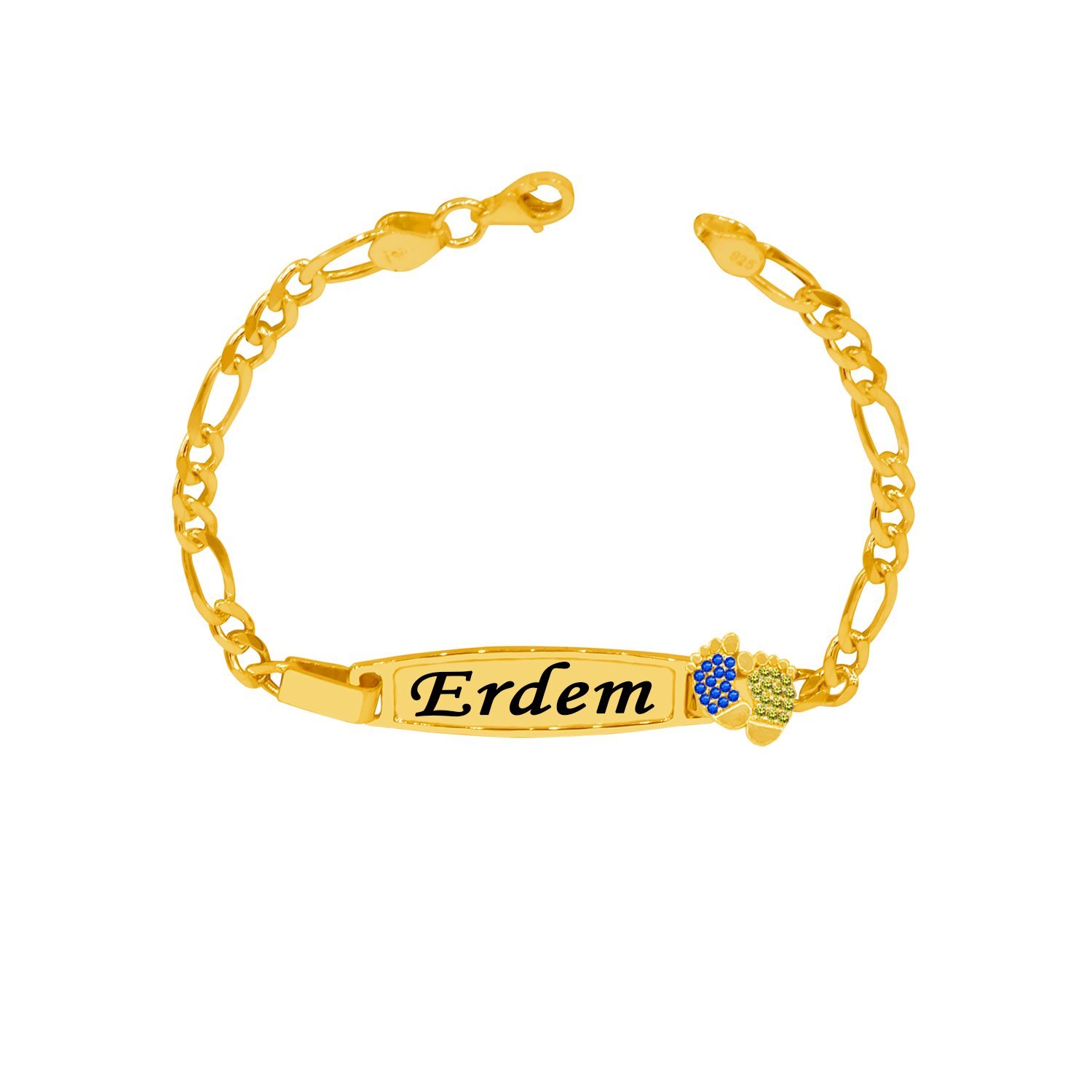 Gümüş Plaka Patikli Çocuk Künyesi