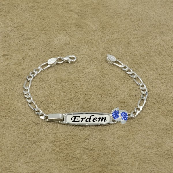 Gümüş Plaka Patikli İsimli Çocuk Künyesi