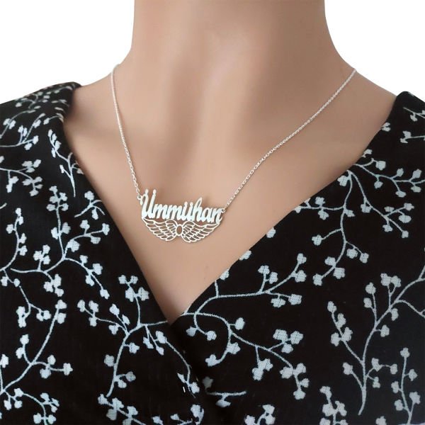 Gümüş Melek Kanatlı İsimli Kolye