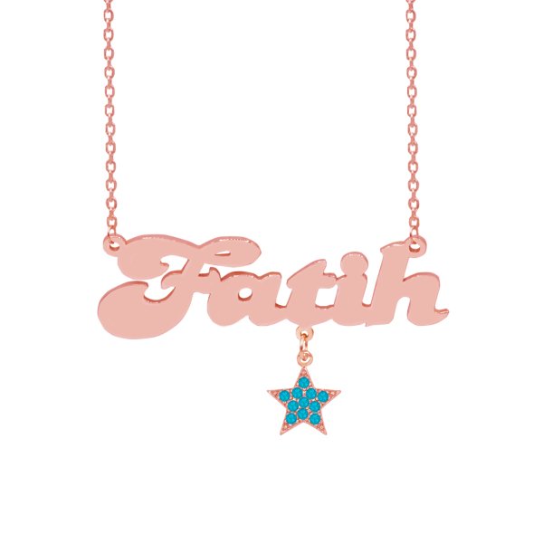 Gümüş Yıldız Sallantılı İsimli Kolye