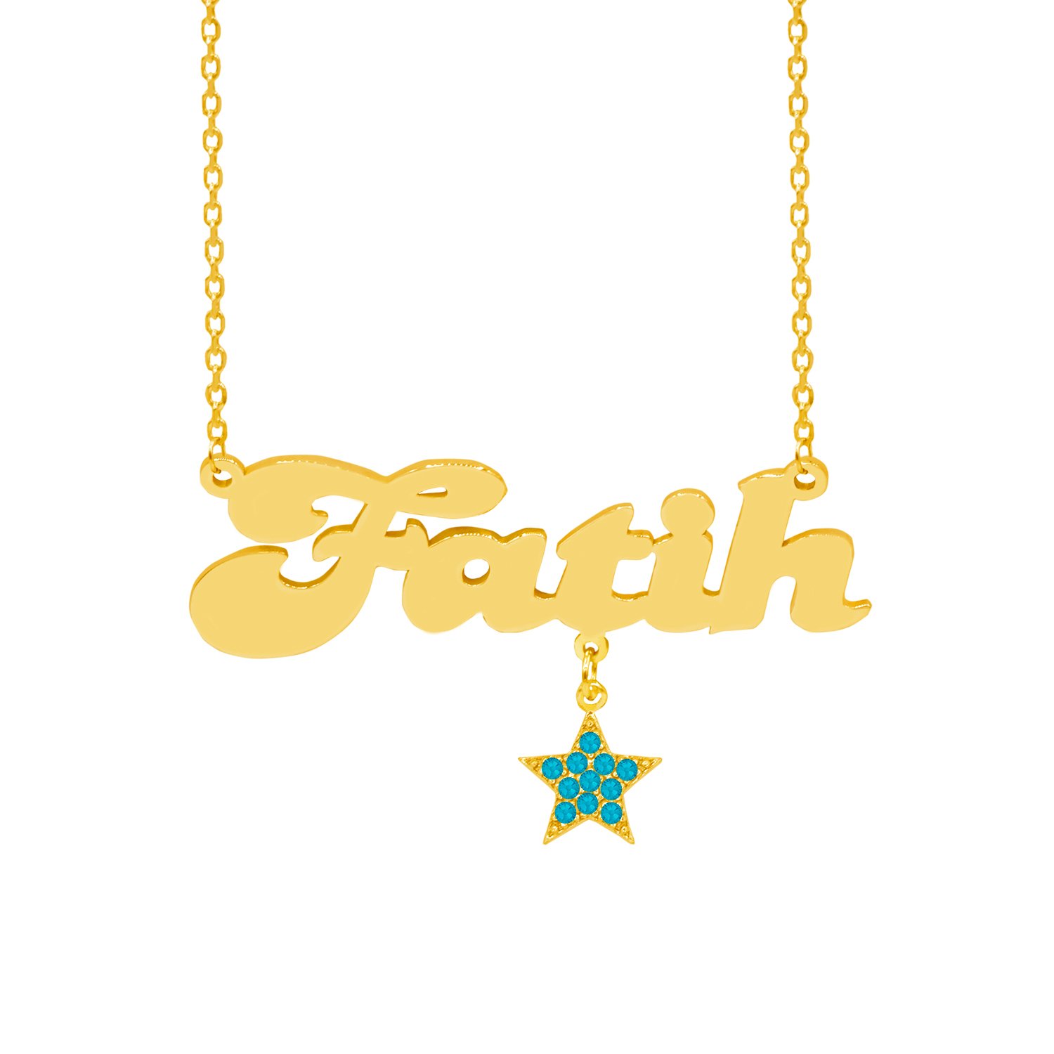 Gümüş Yıldız Sallantılı İsimli Kolye