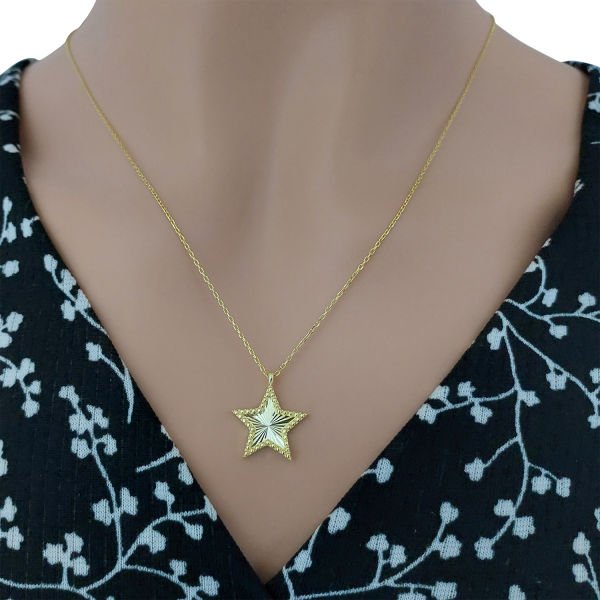 Gümüş Kalemli Yıldız Kolye