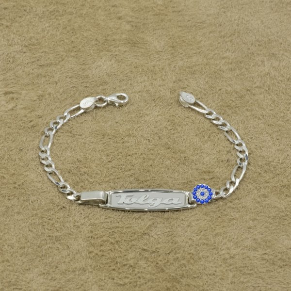 Gümüş Nazar Boncuklu İsimli Bebek Künyesi