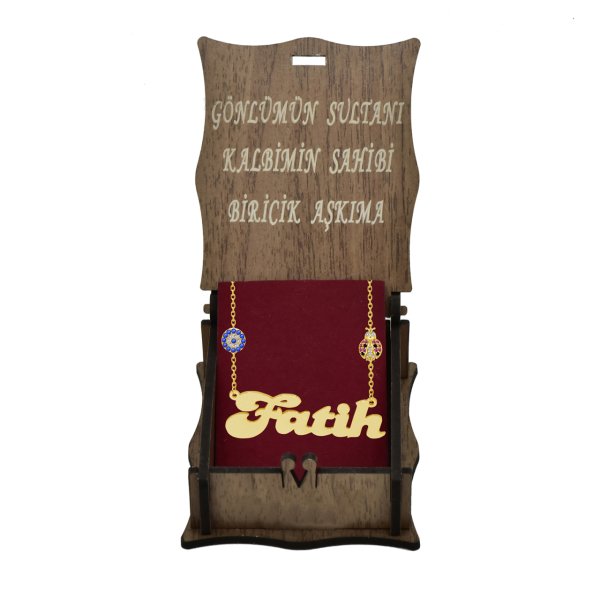 Gümüş Uğur Böcekli Nazar Boncuklu İsimli Kolye