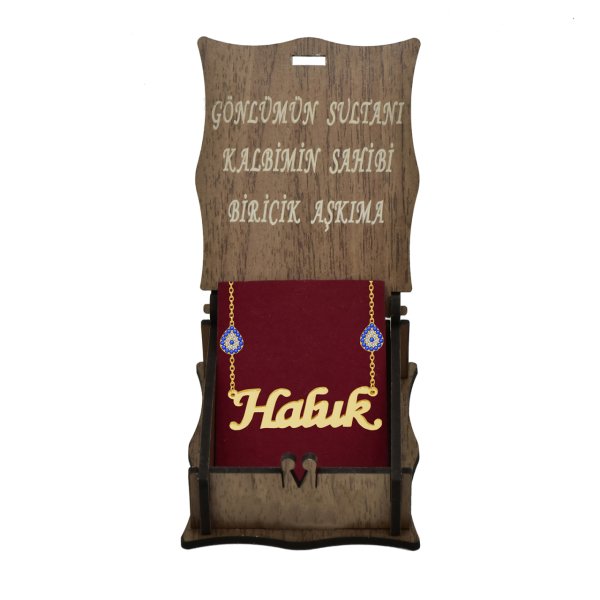 Gümüş Damla Nazar Boncuklu İsimli Kolye