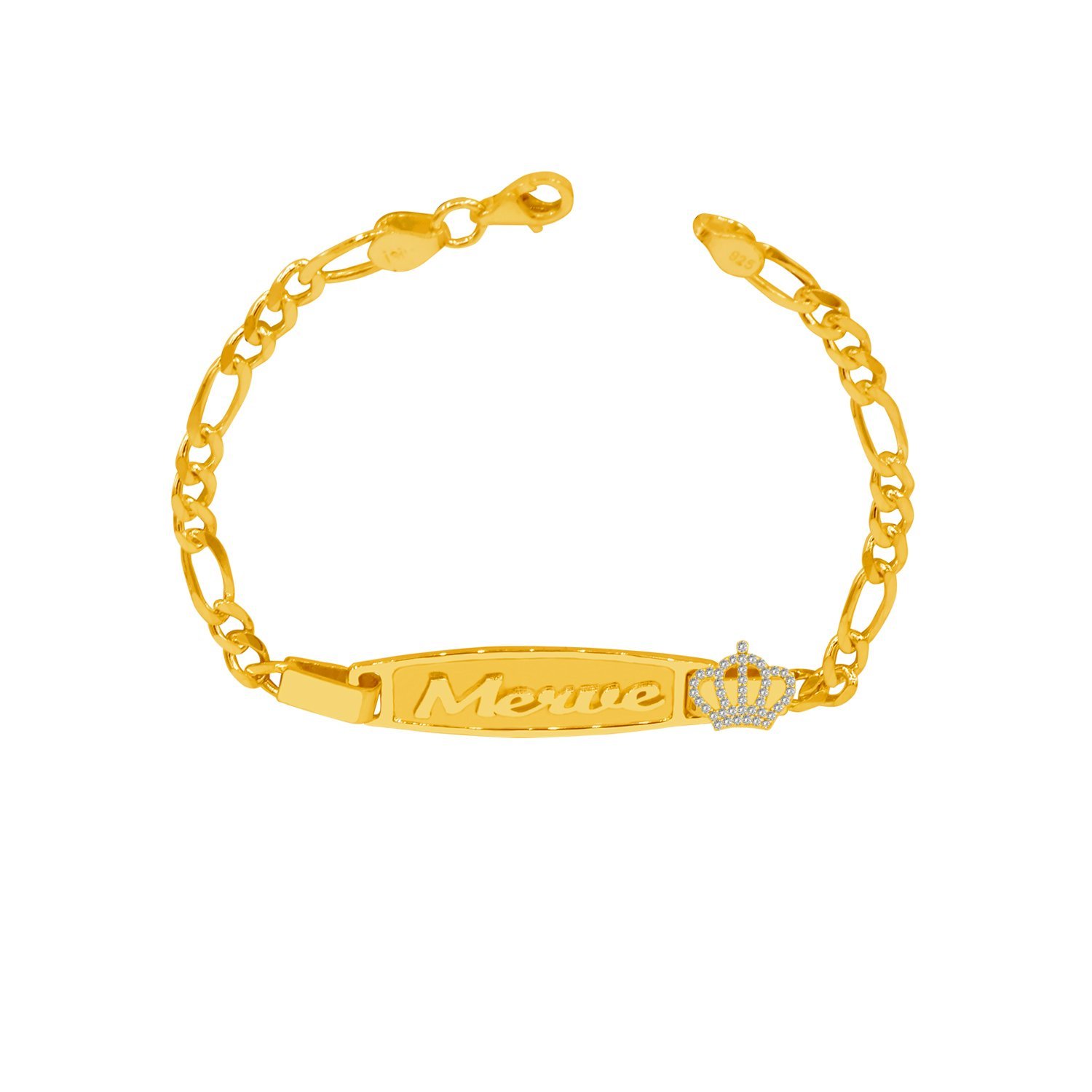 Gümüş Plaka İsimli Bebek Bileklik