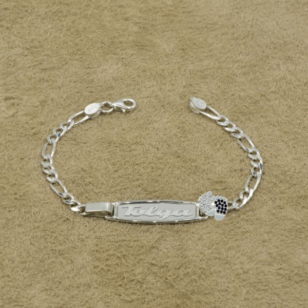 Gümüş Plaka Patikli İsimli Bebek Künye