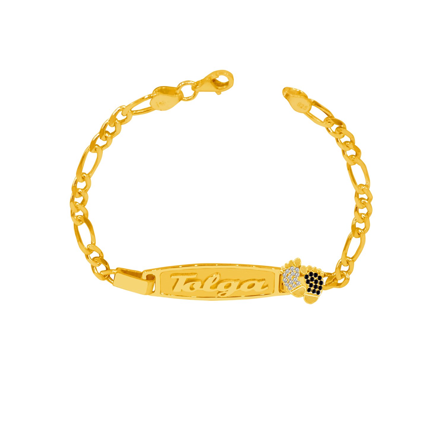 Gümüş Plaka Patikli İsimli Bebek Künye