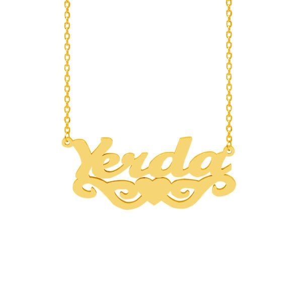 Gümüş Kalpli Melek Kanatlı İsimli Kolye