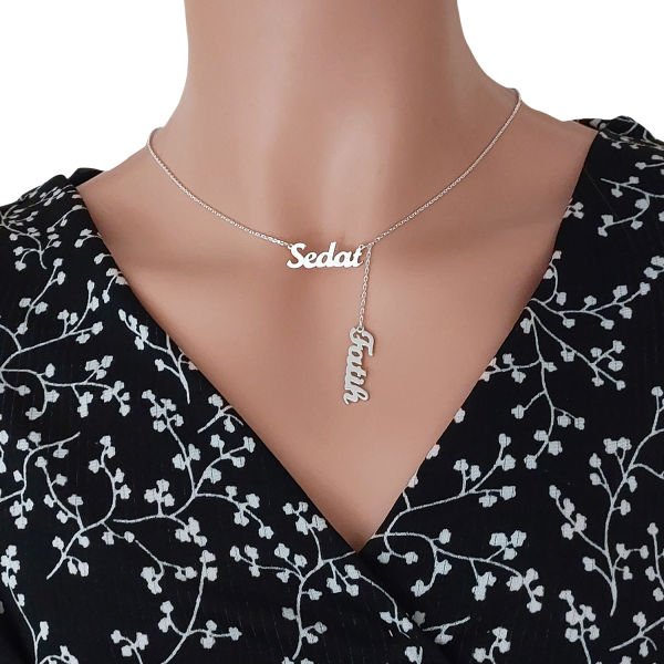 Gümüş Özel Tasarım 2 İsimli Kolye