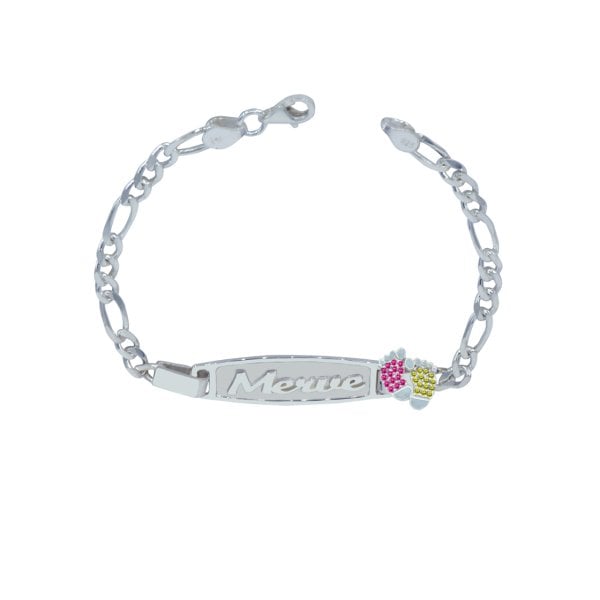 Gümüş Plaka Patikli İsimli Çocuk Bileklik