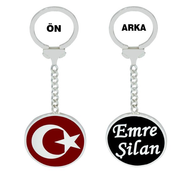 Gümüş Ayyıldız Mineli İsimli Anahtarlık
