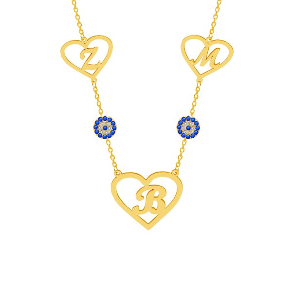 Gümüş Kalpli Özel Tasarım Harfli Kolye