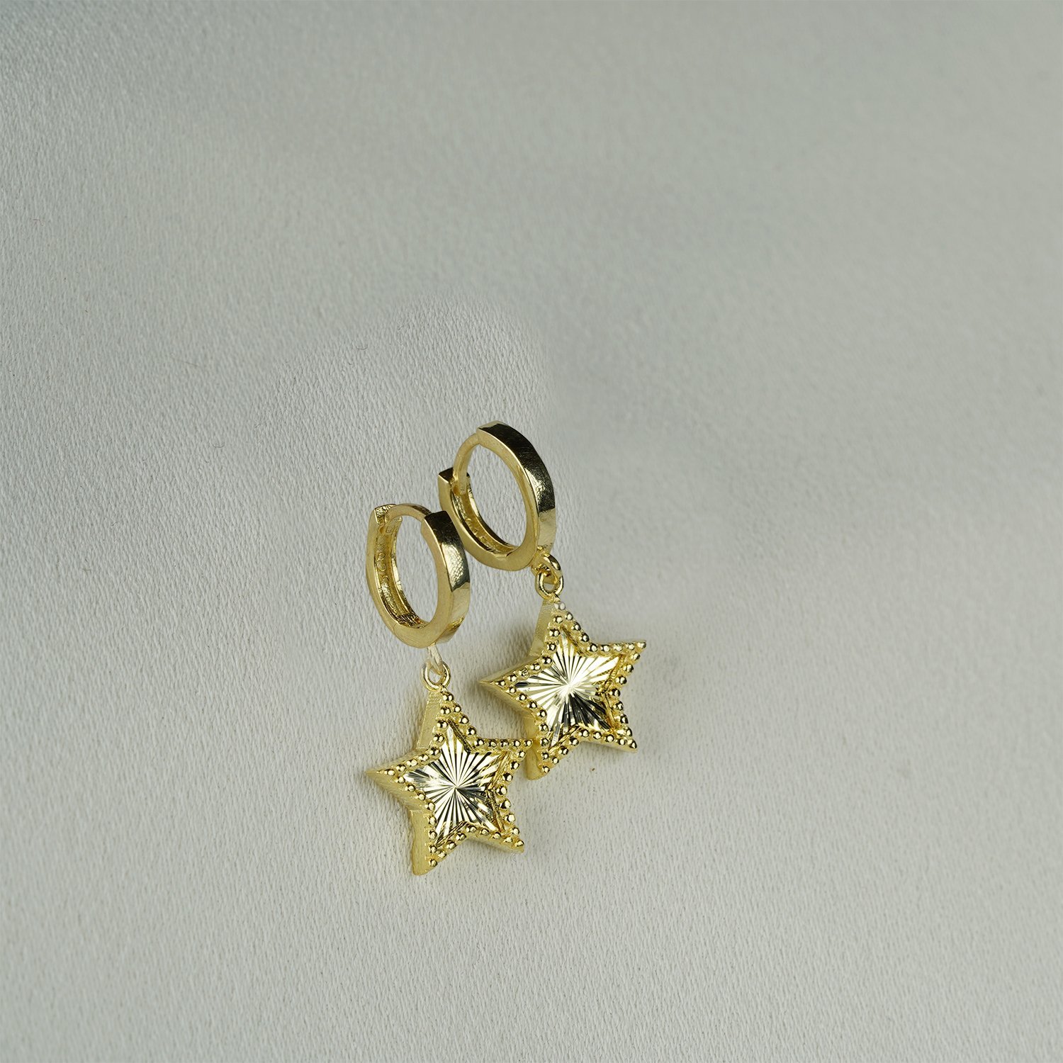 Gümüş Kalemli Yıldız Küpe