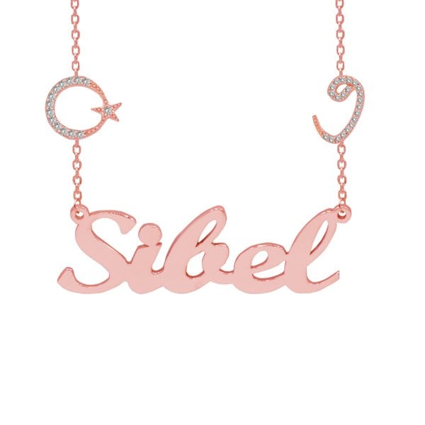 Gümüş Ayyıldız Tuğralı İsimli Kolye