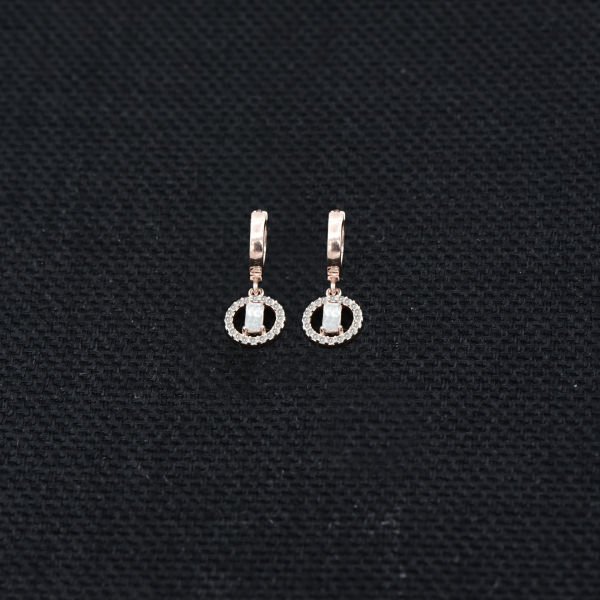 Gümüş Beyaz Taşlı Baget Küpe