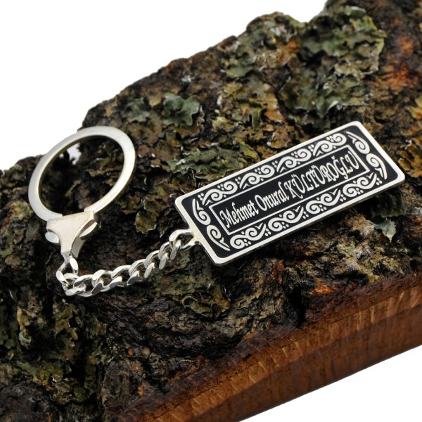 Gümüş Kişiye Özel Mineli İsimli Anahtarlık