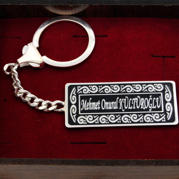 Gümüş Kişiye Özel Mineli İsimli Anahtarlık