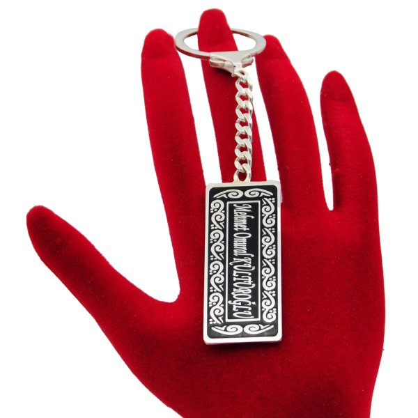 Gümüş Kişiye Özel Mineli İsimli Anahtarlık