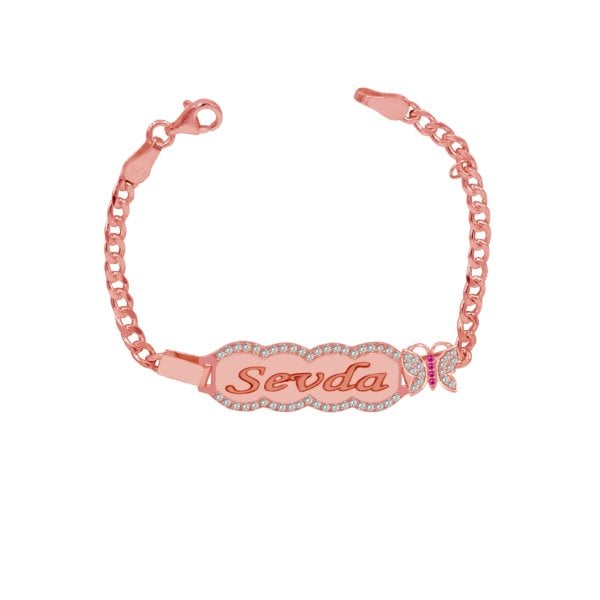 Gümüş Kız Çocuk İsimli Bileklik