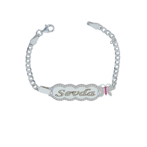 Gümüş Kız Çocuk İsimli Bileklik
