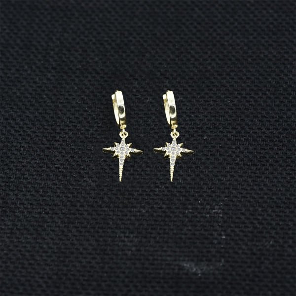 Gümüş Taşlı Kutup Yıldızı Küpe