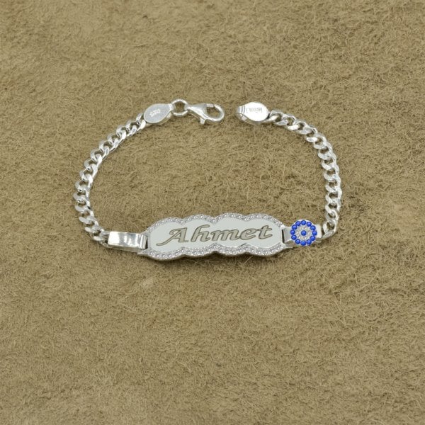 Gümüş Nazar Boncuklu İsimli Bebek Künyesi