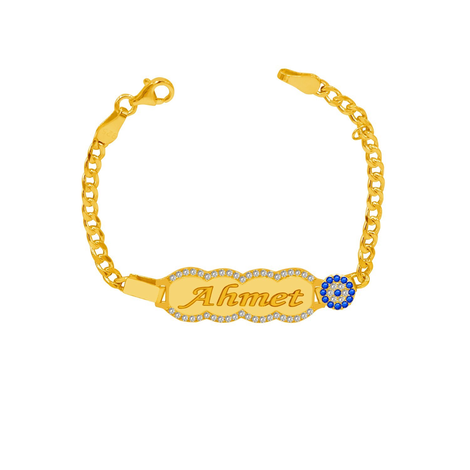 Gümüş Nazar Boncuklu İsimli Bebek Künyesi