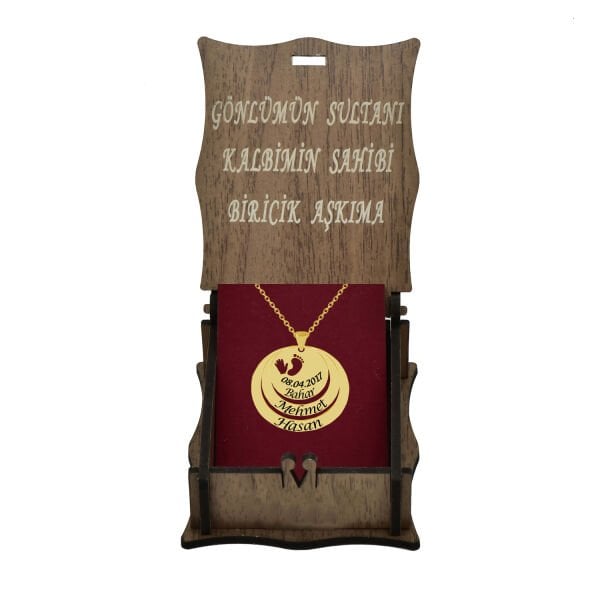 Gümüş Özel Tasarım 3 Halkalı İsimli Kolye