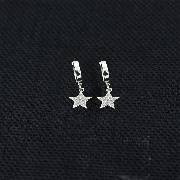 Gümüş Taşlı Minik Yıldız Küpe