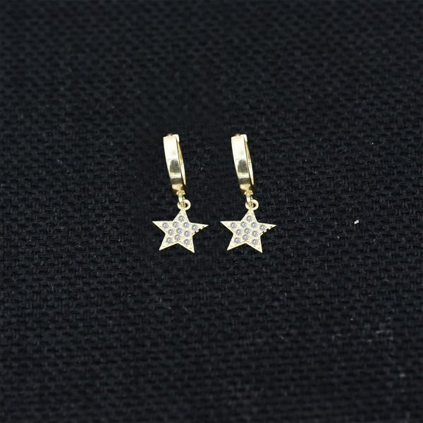 Gümüş Taşlı Minik Yıldız Küpe