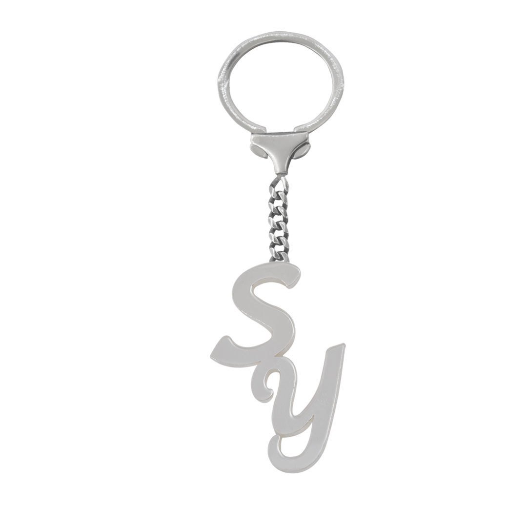 Gümüş Kişiye Özel Harfli Anahtarlık
