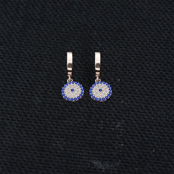 Gümüş Nazar Boncuklu Küpe