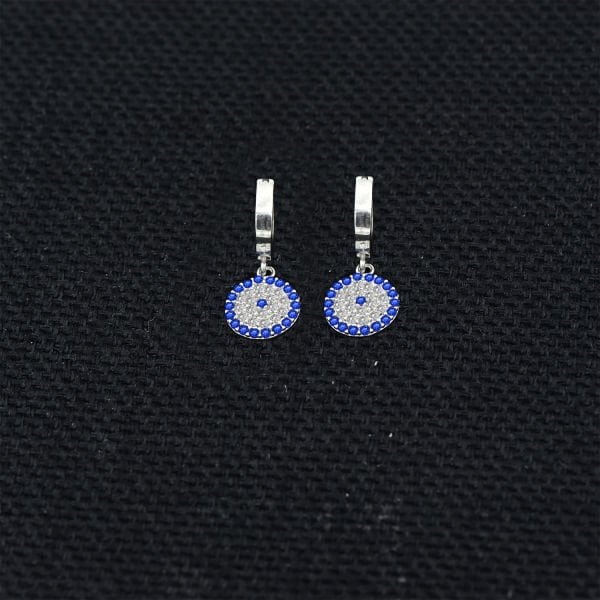 Gümüş Nazar Boncuklu Küpe