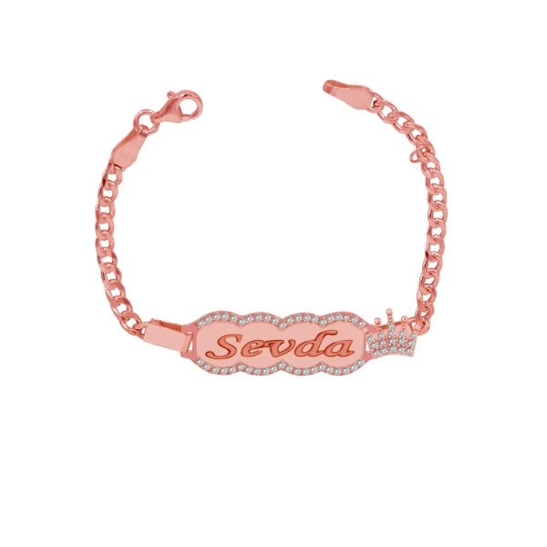 Gümüş Taçlı İsimli Bebek Künyesi