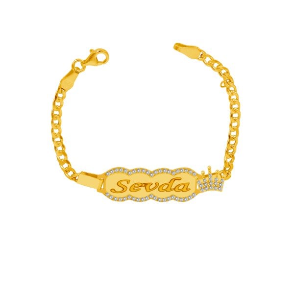 Gümüş Taçlı İsimli Bebek Künyesi