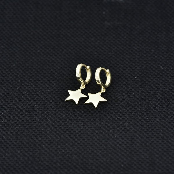 Gümüş Taşsız Yıldız Küpe