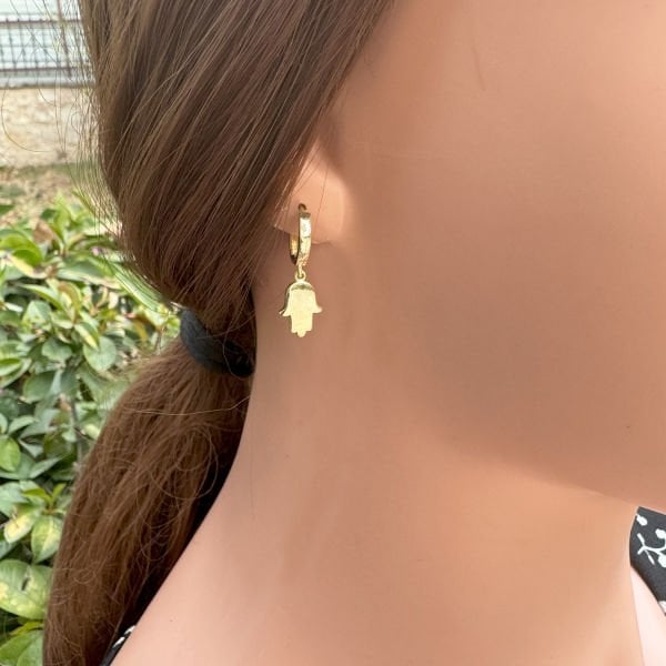 Gümüş Taşsız El Küpe