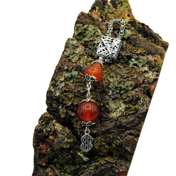 Gümüş Akik Taşlı Köstekli İsimli Anahtarlık