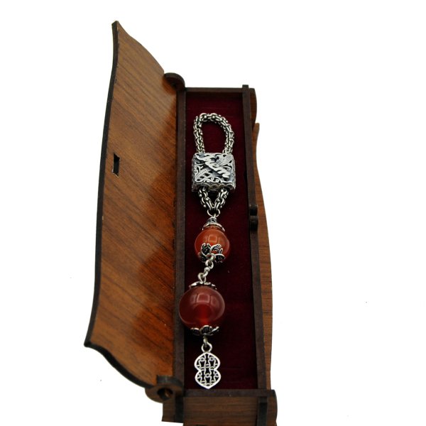 Gümüş Akik Taşlı Köstekli İsimli Anahtarlık