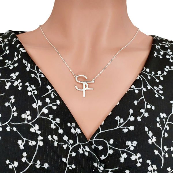 Gümüş Taşsız 2 Harfli Kolye