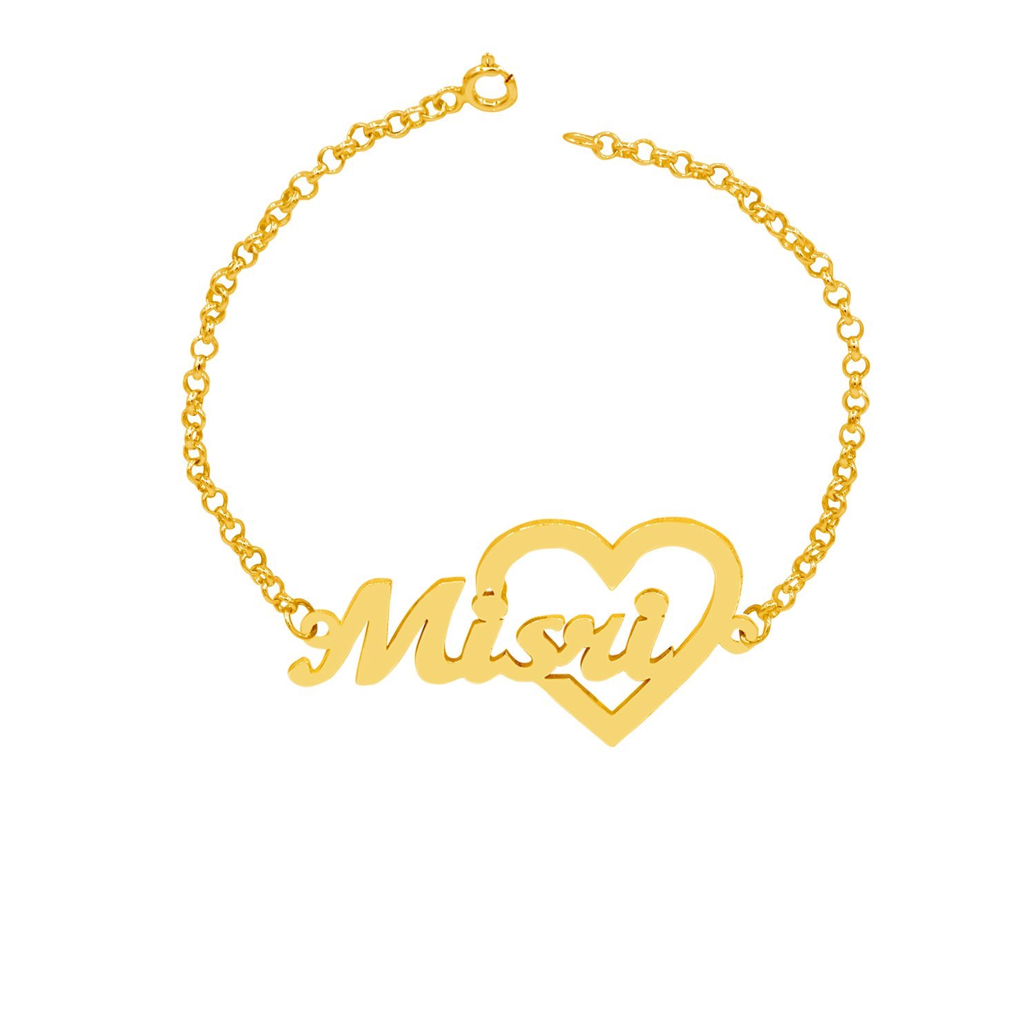 Gümüş Kişiye Özel Kalpli İsimli Bayan Bileklik