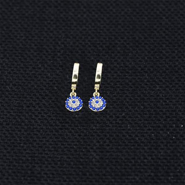 Gümüş Nazarlık Sallantılı Küpe