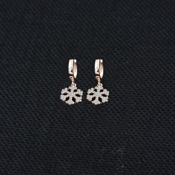 Gümüş Kar Tanesi Sallantılı Küpe