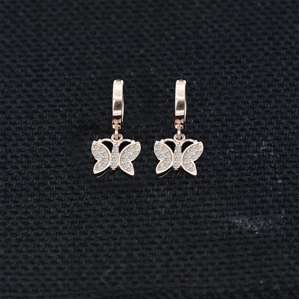 Gümüş Kelebek Sallantılı Küpe