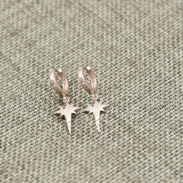 Gümüş Kutup Yıldızı Sallantılı Küpe